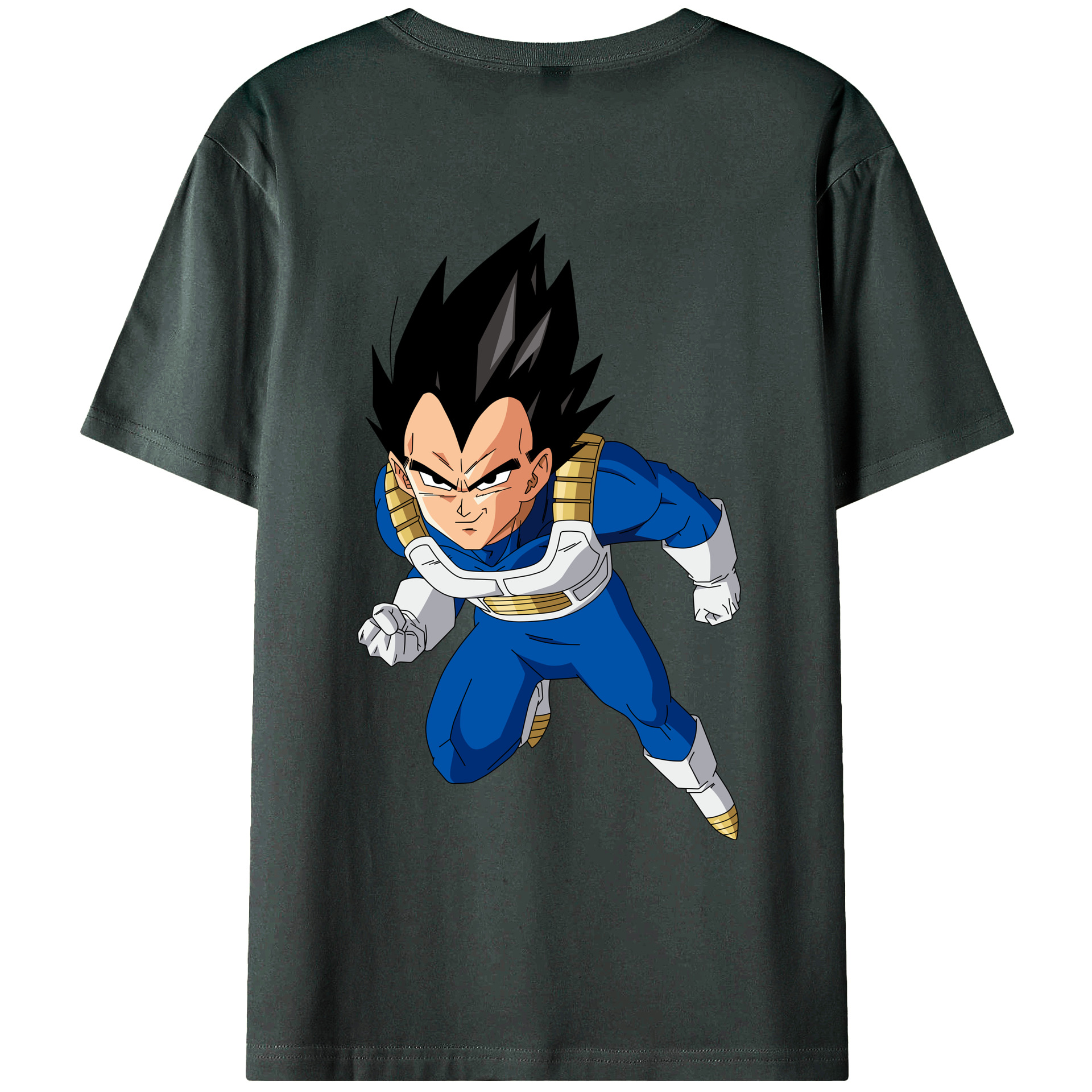 （画像用） ドラゴンボール ベジータ四世（Bejīta Yonsei）DRAGON BALL Vegeta IV 綿100％ メンズ半袖Tシャツ（バックプリント） 通気性